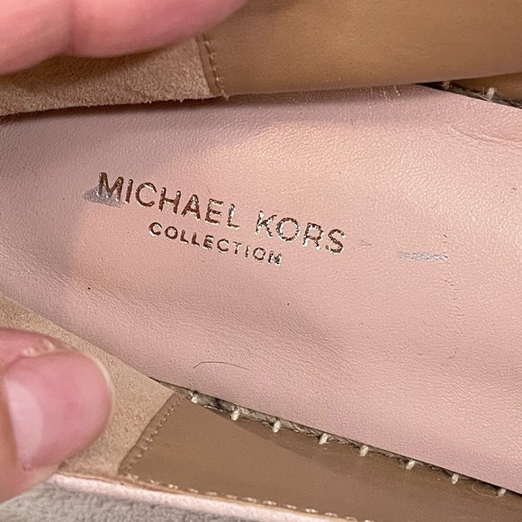 Michael Kors Women's Cream Slip On Suede Round Toe Espadrille Loafers Size 6 - Picture 10 of 12